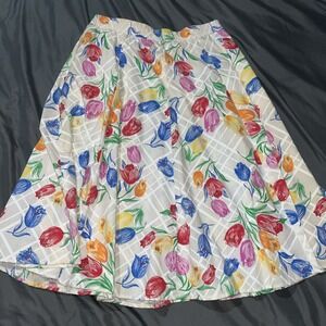 Vintage Tumbleweeds Skirt Women Medium Geometric Floral W/ Pockets Elastic Waist